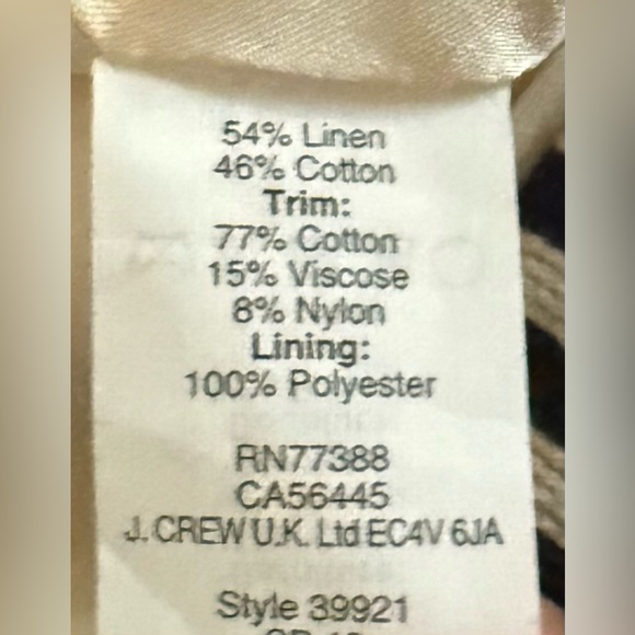 J.Crew Women’s Schoolboy Blazer Sz 4 Navy White Stripe Linen Cotton Jacket - Picture 8 of 8